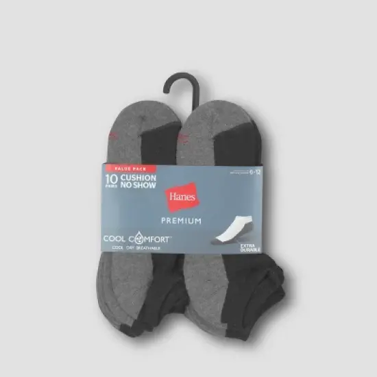 Hanes Premium Men's 10pk Cool Comfort No Show Socks image {2}