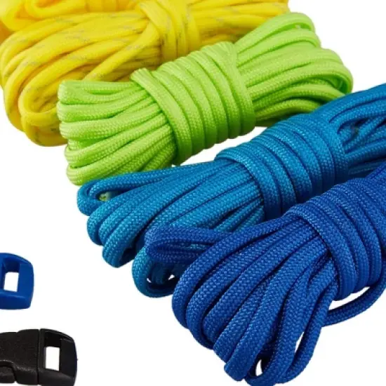 Juvale 10 Nylon Paracords and 10 Buckles Set for Survival Bracelets and Crafts, 10 Colors, 10 Feet Cords image {2}