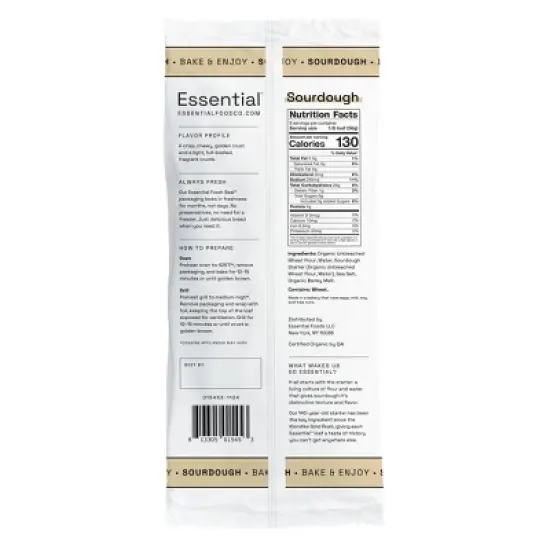 The Essential Baking Company Take & Bake Organic Sourdough Bread - 16oz image {1}