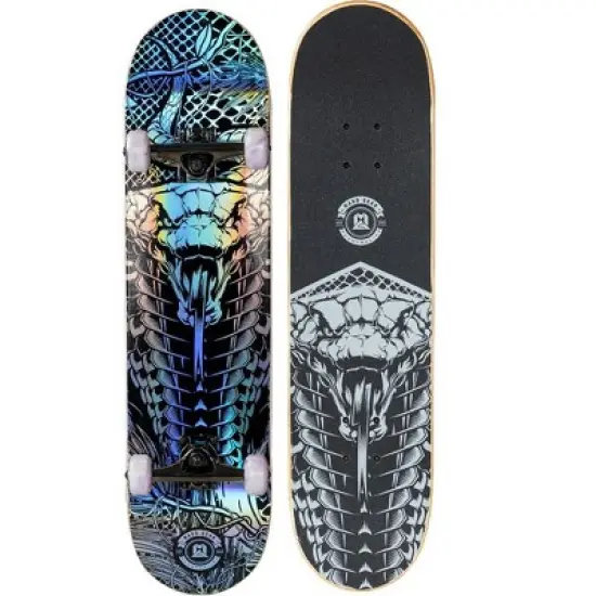 31" Skateboard for Beginner to Intermediate Skaters &ndash; Popsicle Deck, PU Wheels, ABEC-11 Bearings &ndash; Madd Gear - Holographic Viper image {11}