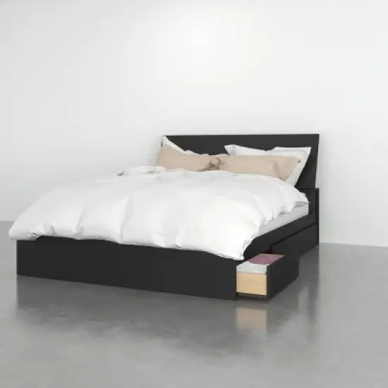 Epik 3 Drawer Storage Bed with Headboard Black - Nexera image {6}