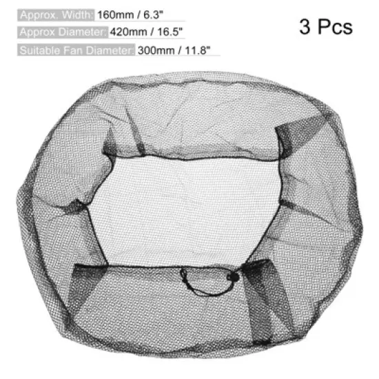 Unique Bargains Washable Dustproof Soft Mesh Electric Fan Dust Covers 3 Pcs image {1}