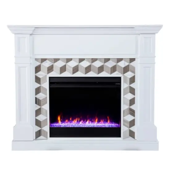 Budedar Fireplace with Marble Surround White - Aiden Lane image {11}
