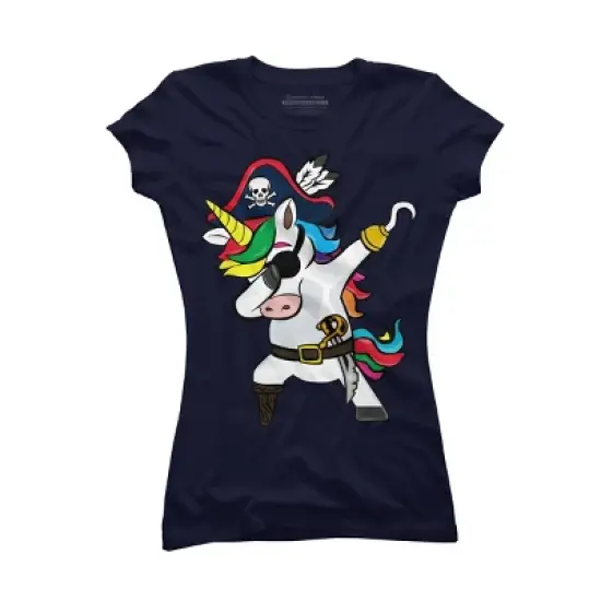 Junior's Design By Humans Dabbing Dance Pirate Unicorn Gifts Funny Halloween Costume Gift By lukesstore T-Shirt image {5}
