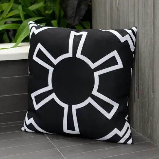 Star Wars White Imperial Symbol 25"x25" Black Square Outdoor Pillow image {4}