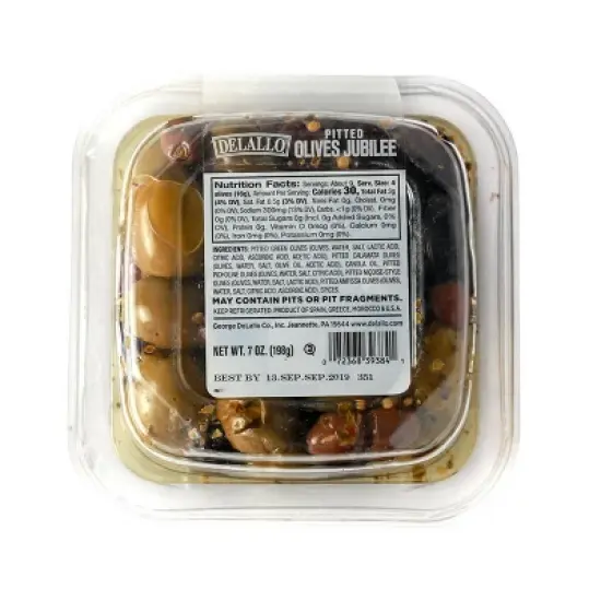 DeLallo Pitted Olives Jubilee in Oil - 7oz image {2}