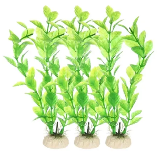 Unique Bargains Plastic Fish Tank Aquarium Decorations Artificial Water Plants Green 7.28" 3 Pcs image {6}
