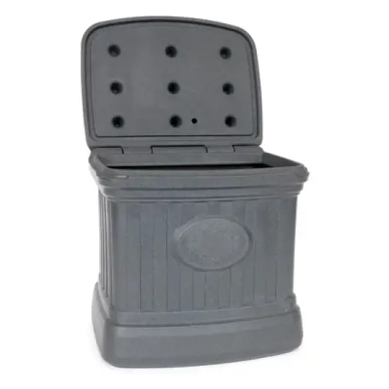 FCMP Outdoor SB120-GRY-S Large 26 Gallon Outdoor Utility Storage Bin Container, Gray image {1}