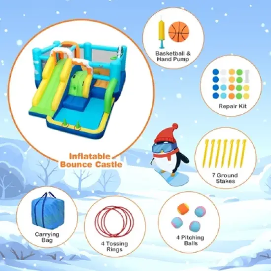 Costway 7-in-1 Kids Inflatable Bounce Castle Multi-Play Jumping House image {2}