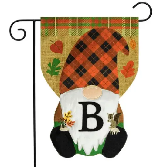 Briarwood Lane Fall Garden Flag 12x18 For Outdoor Fall Gnome Burlap Monogram Letter B For Fall Garden Flag Flags For Outside image {1}