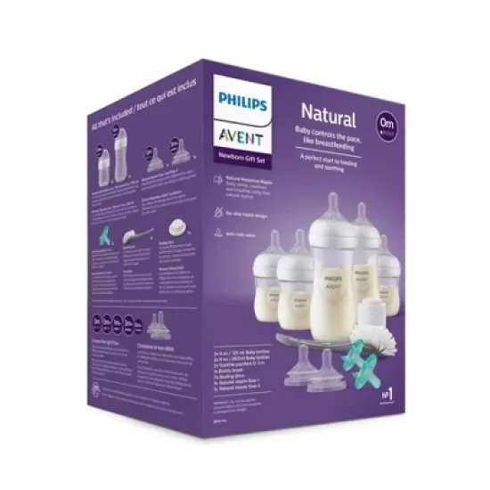 Philips Avent Natural Baby Bottle with Natural Response Nipple Newborn Baby Gift Set - 17pc image {6}