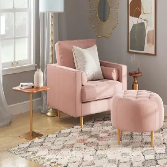 Inmod Bodhi Wood Side Table Gold/Walnut image {1}