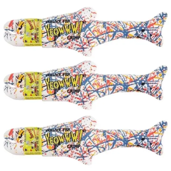 Yeowww! Pollock Fish Catnip Toy, 3 Pack image {2}