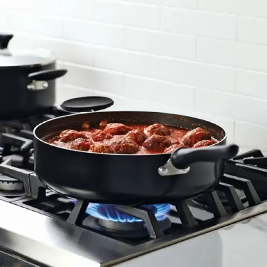 Farberware Reliance 6qt Covered Saute Pan with Helper Handle Black image {4}