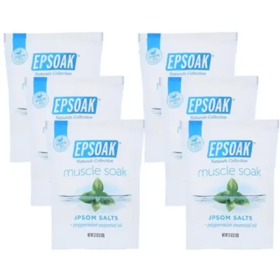 Epsoak Muscle Soak Peppermint Essential Oil Epsom Salts - Case of 6/2 lbs image {4}