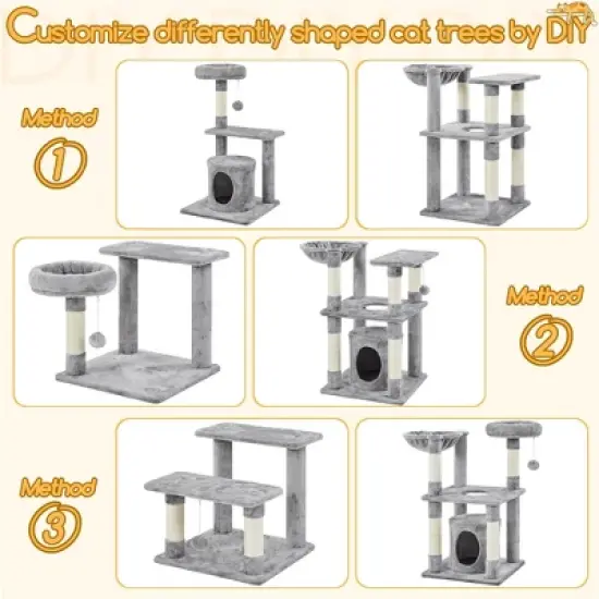 Yaheetech 56.5inch Multilevel Cat Tree Cat Tower with Scratching Posts image {5}