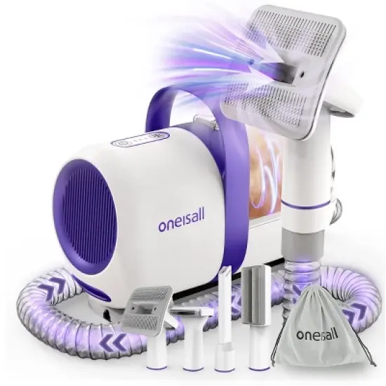 Oneisall LM5 Low-Noise Dog Grooming Vacuum - 12KPa Pet Hair & Home Cleaning Kit image {8}