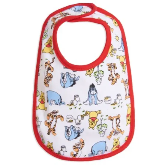 Disney Winnie the Pooh Tigger Eeyore Piglet Baby Boys 5 Pack Side Snap Bibs image {4}