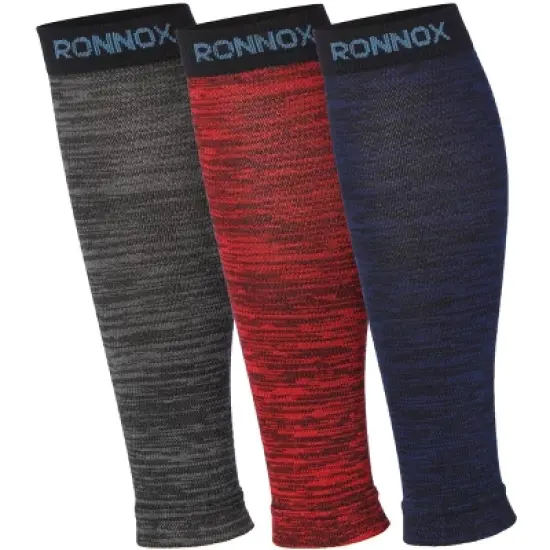 Tipi Toe Unisex 3 Pairs Bright Colored Spectral Threads Calf Compression Tube Sleeves 12-14 mmHg Great for Athletic & Medical Use image {4}