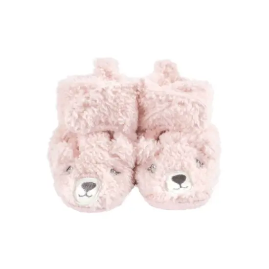 Hudson Baby Infant Girl Trapper Hat, Mitten and Bootie Set, Pink Bear image {3}