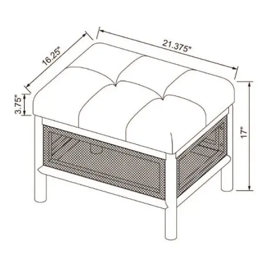 Woodspring Cane Base Ottoman Dark Walnut/Cream - Threshold&trade; designed with Studio McGee image {5}