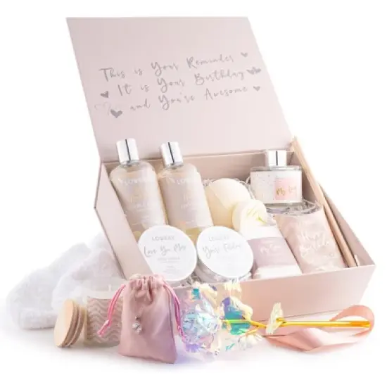 Lovery Luxury Birthday Spa Gift Box - Birthday Home Bath and Spa Gift Basket - 20Pc Body Set image {2}
