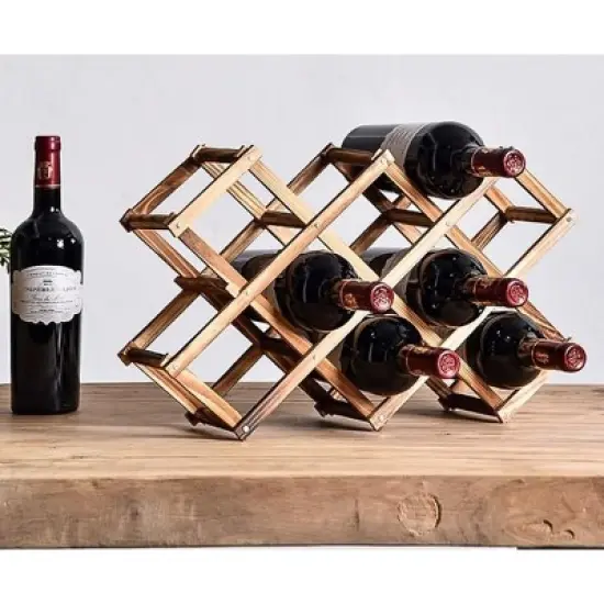 Itopfox Freestanding Stackable Wine Rack Organizer for Countertop and Cabinets with Foldable Design and Scratch-Resistant Protector image {4}