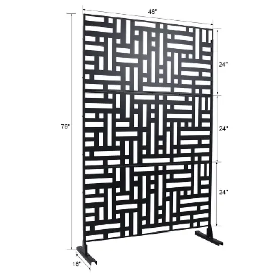 CAVINAS Patio Decorative Screen Metal Fence Privacy Screen with Striped Rectangle Pattern for Outside and Garden, 76" H&times;48" W image {2}