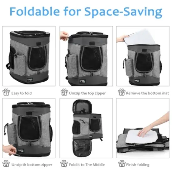 Small Cat and Dog Carrier Backpack, Two-Sided Entry Pet Backpack Travel Carrier, Airline-Approved, Padded Back Support - Tirrinia image {6}