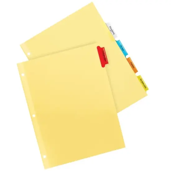 Avery Insertable 5-Tab Dividers, Multicolor Tabs (12-Pack of 81000) image {1}