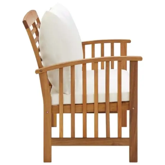 vidaXL Patio Bench with Cushions 46.9" Solid Acacia Wood image {2}