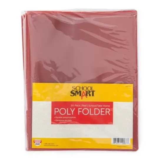 School Smart Take Home Folder, Red, Set of 24 image {1}