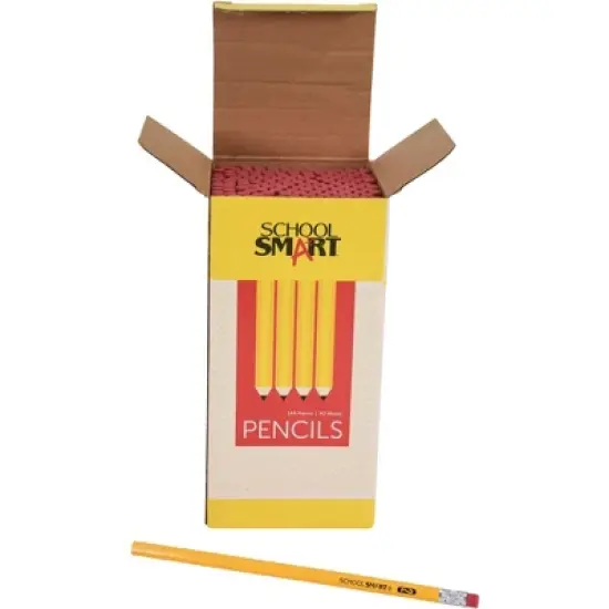 School Smart No 2 Pencils, Hexagonal with Latex-Free Erasers, Pack of 144 image {3}