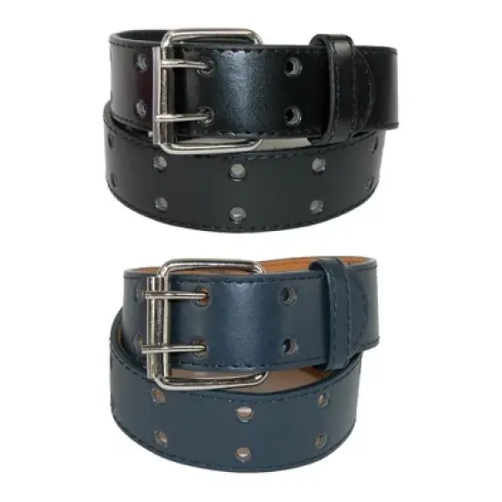 CTM Kid's Leather Two Hole Jean Belt (Pack of 2 Colors) image {6}