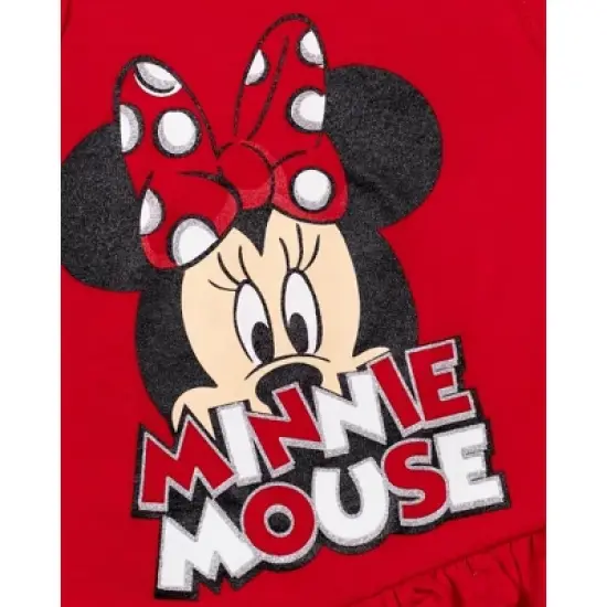 Disney Minnie Mouse Girls Crossover Tank Top French Terry Shorts and Scrunchie 3 Piece Outfit Set Little Kid to Big Kid image {8}