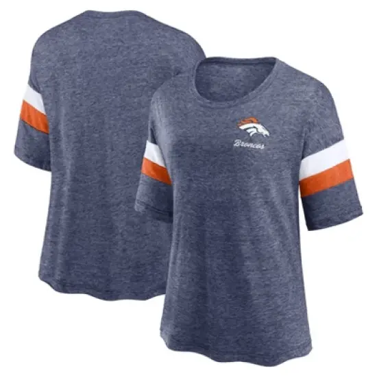 NFL Denver Broncos Women's Weak Side Blitz Marled Left Chest Short Sleeve T-Shirt image {3}