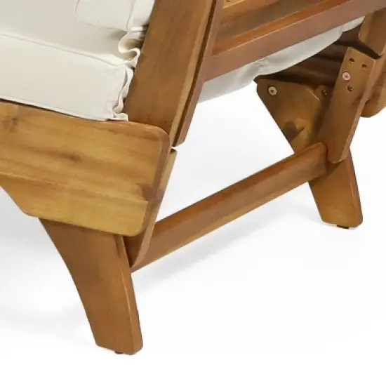 GDFStudio Oceanna Outdoor Acacia Wood and Rope Expandable 82" Sofa Daybed with Water-Resistant Cushions image {5}