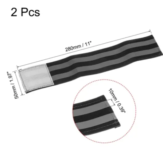 Unique Bargains Reflective Bands for Arm Wrist Ankle Leg Strip Green 2 Pack image {1}