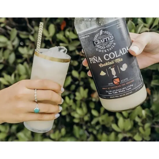 Crafted Cocktails Pina Colada Mix: 2 Pack: 80 Calories Per Serving, Premium Coconut Cream, Pineapple Juice and Organic Agave&nbsp; 8 Cocktails Per Bottle image {4}