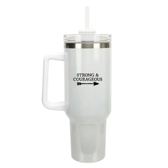 100 North Strong & Courageous Follow Your Arrow Wrap-Around 40 Oz. Stainless Steel Water Bottle Coffee Mug, Spill & Leak Resistant, Travel Tumbler image {5}