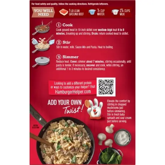 Hamburger Helper Deluxe Beef Stroganoff Pasta Meal Kit - 5.5oz image {1}