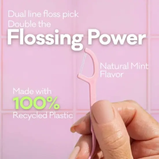 Grin Ultra Sensitive Floss Picks Canister - Aloe Leaf/Natural Mint - 80ct image {3}