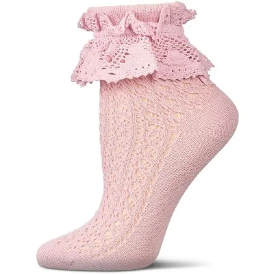 Memoi Women's Whimsy Lace Anklet Socks image {5}