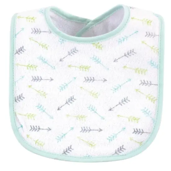 Luvable Friends Baby Cotton Terry Bibs 10pk, Neutral Elephant Stars, One Size image {1}