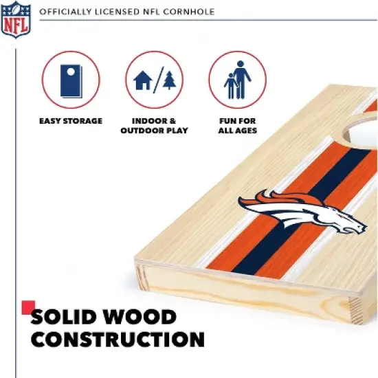 NFL Denver Broncos 1'x2' Wood Cornhole Set image {2}