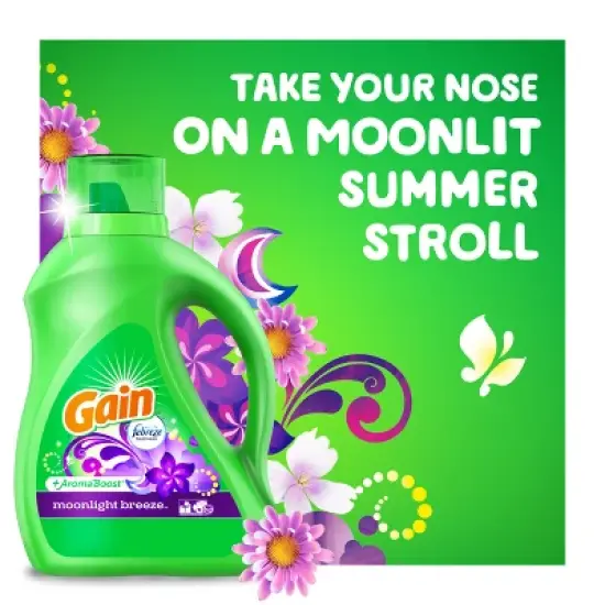 Gain + Aroma Boost Moonlight Breeze Scent HE Compatible Liquid Laundry Detergent image {3}