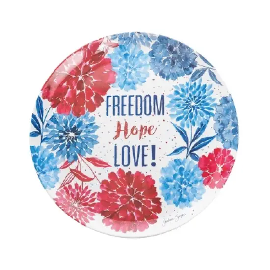 C&F Home 14" Patriotic "Freedom Hope Love" Serving Platter - Independence Day image {4}