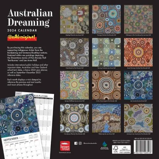 Browntrout 2024 Wall Calendar 12"x12" Australian Dreaming image {1}