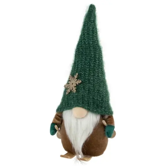 Northlight Skiing Gnome with Snowflake Knitted Hat Christmas Decoration - 12.5" image {2}