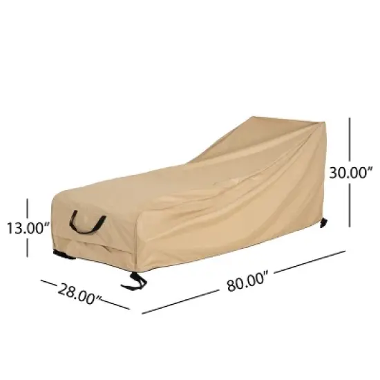 Outdoor Slope Chaise Lounge Cover,Waterproof UV-Resistant Polyester,Ventilated Patio Chair Protector with Handles and Drawstrings-Coolbibila image {3}